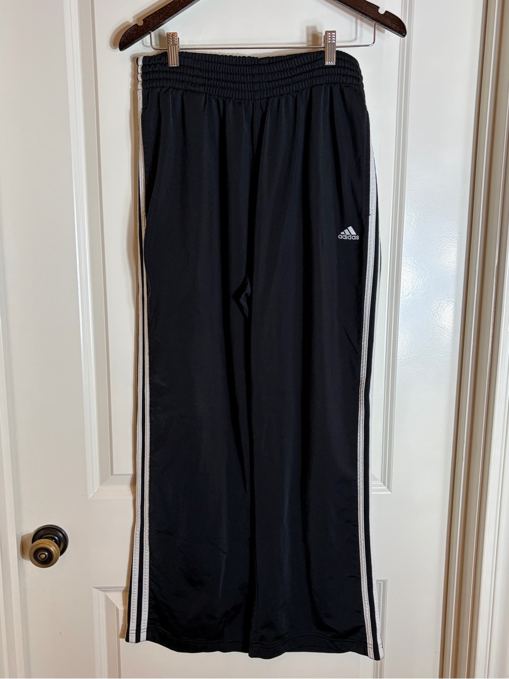 adidas Men’s Black Jogger Pants with White Stripe Trim